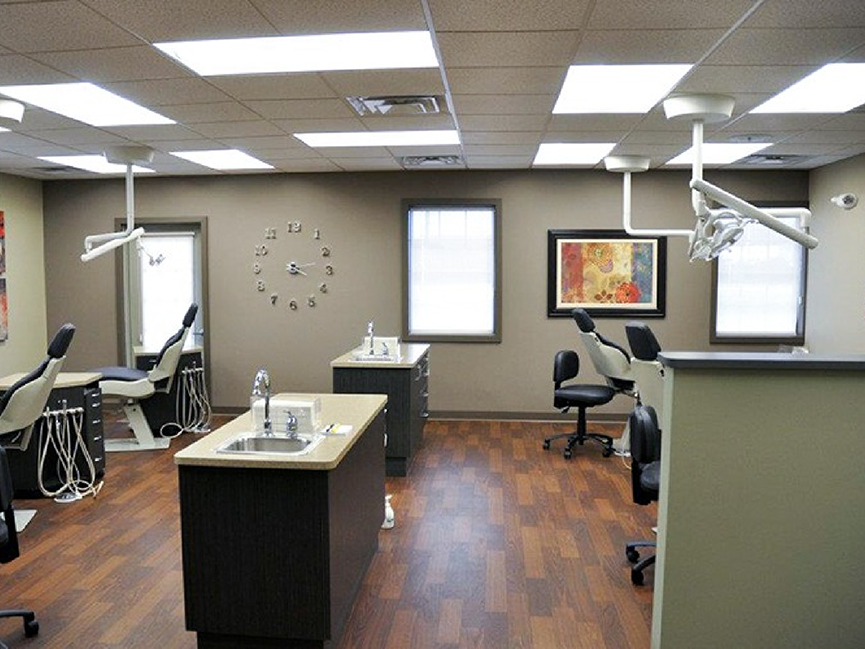 Wide shot of orthodontic treatment area